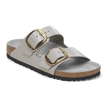 Arizona Big Buckle Natural Leather Patent in Color High-Shine Stone Coin | Birkenstock