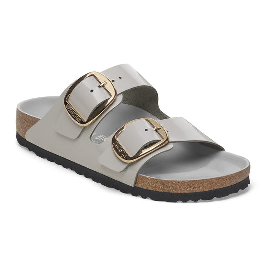 Arizona Big Buckle Natural Leather Patent in Color High-Shine Stone Coin | Birkenstock
