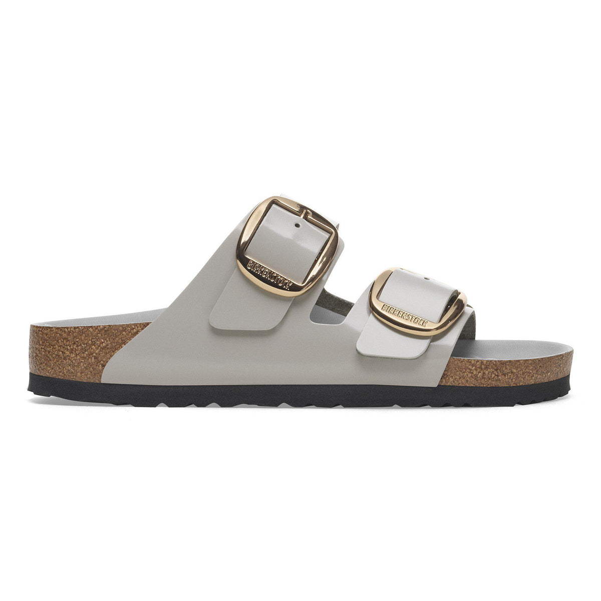 Arizona Big Buckle Natural Leather Patent in Color High-Shine Stone Coin | Birkenstock
