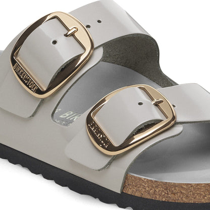 Arizona Big Buckle Natural Leather Patent in Color High-Shine Stone Coin | Birkenstock