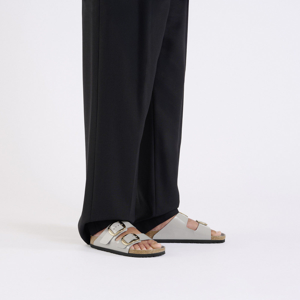 Arizona Big Buckle Natural Leather Patent in Color High-Shine Stone Coin | Birkenstock