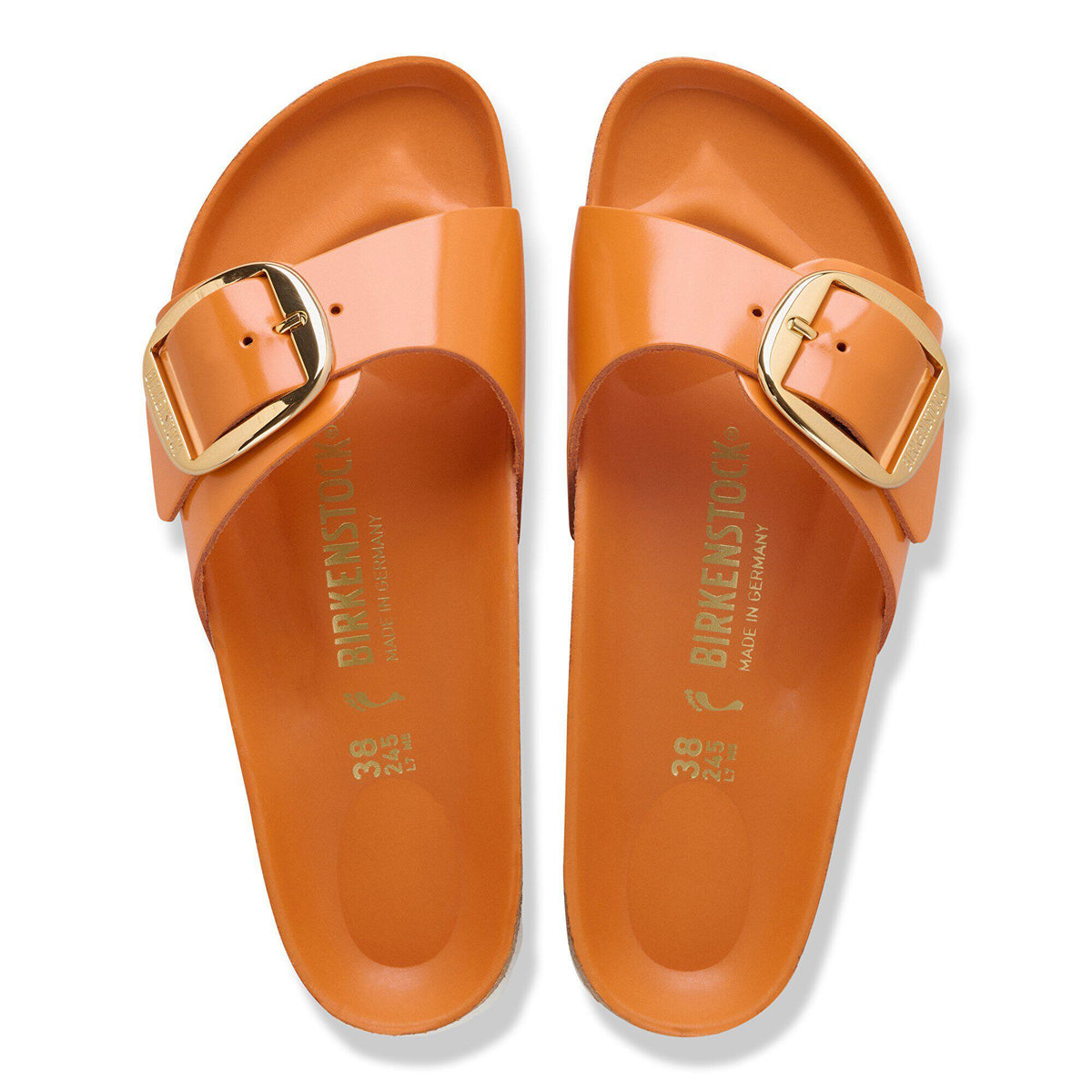 Madrid Big Buckle Natural Leather Patent in Color High-Shine Kurkuma | Birkenstock