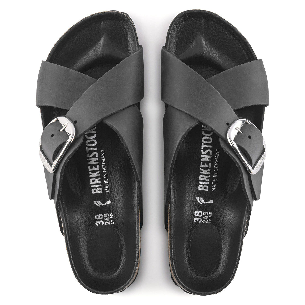 Siena Big Buckle Oiled Leather in Color Black | Birkenstock