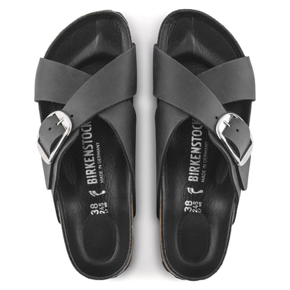 Siena Big Buckle Oiled Leather in Color Black | Birkenstock