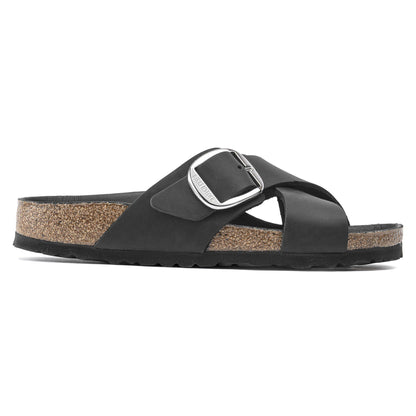 Siena Big Buckle Oiled Leather in Color Black | Birkenstock