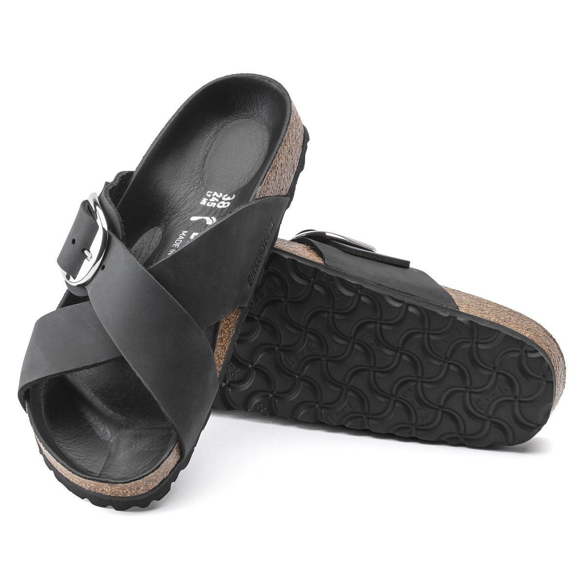 Siena Big Buckle Oiled Leather in Color Black | Birkenstock