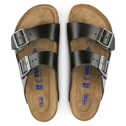 Arizona Soft Footbed Smooth Leather in Color Amalfi Black | Birkenstock