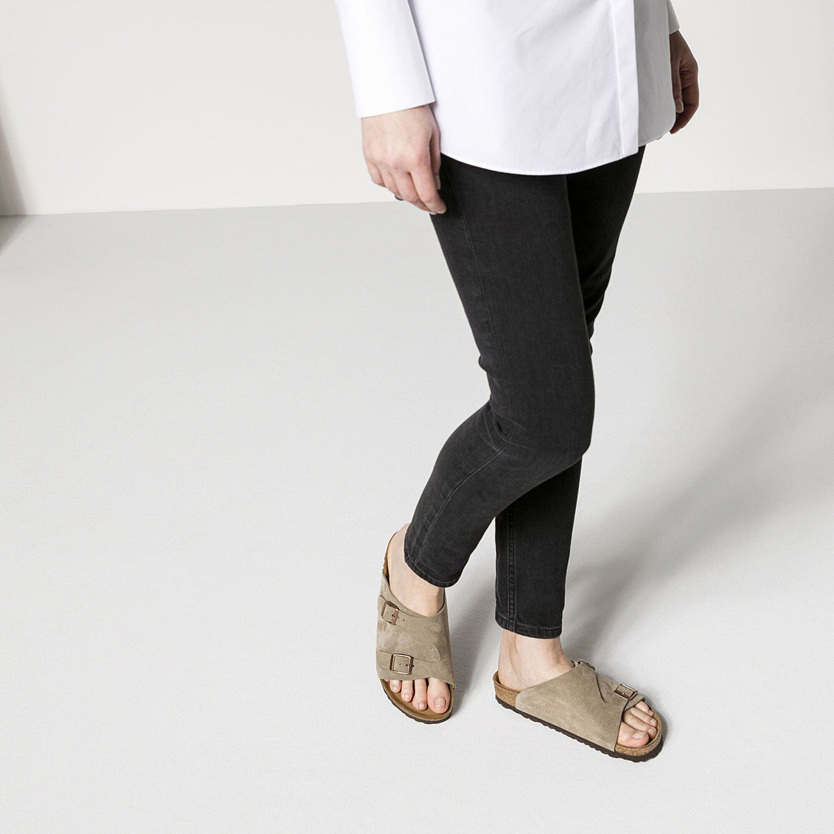 Zürich Suede Leather in Color Taupe | Birkenstock