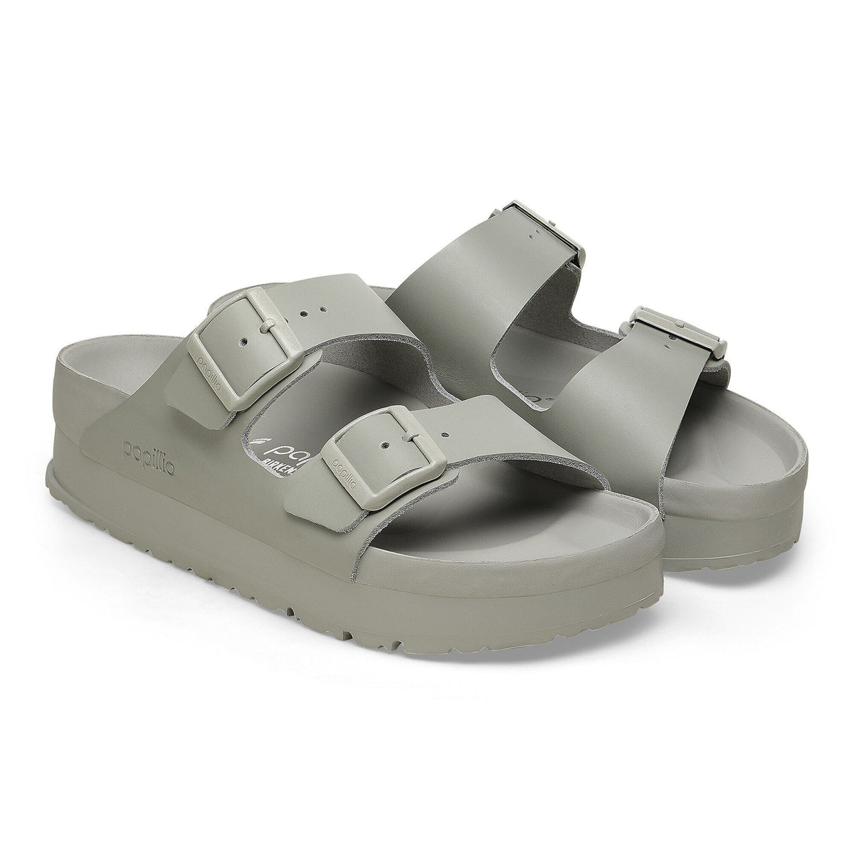 Arizona Flex Platform Leather in Color Mineral Gray | Birkenstock