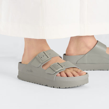 Arizona Flex Platform Leather in Color Mineral Gray | Birkenstock
