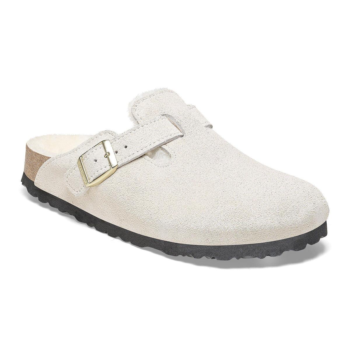 Boston Shearling Suede Leather in Color Antique White | Birkenstock
