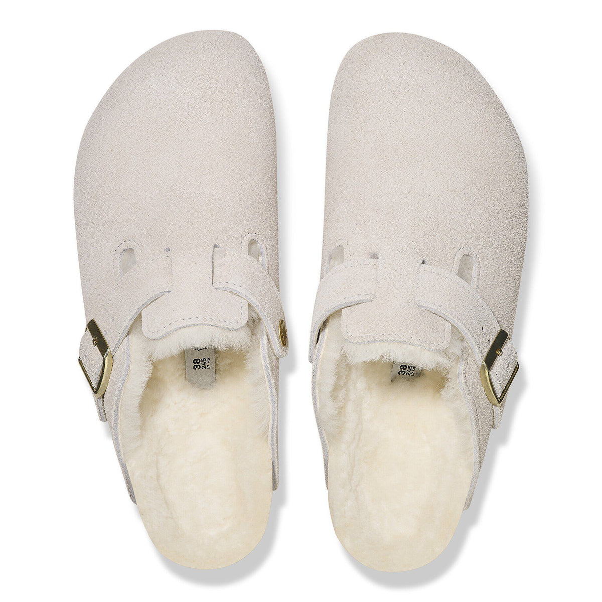 Boston Shearling Suede Leather in Color Antique White | Birkenstock
