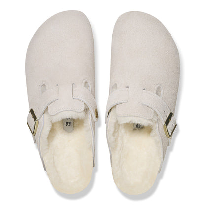 Boston Shearling Suede Leather in Color Antique White | Birkenstock
