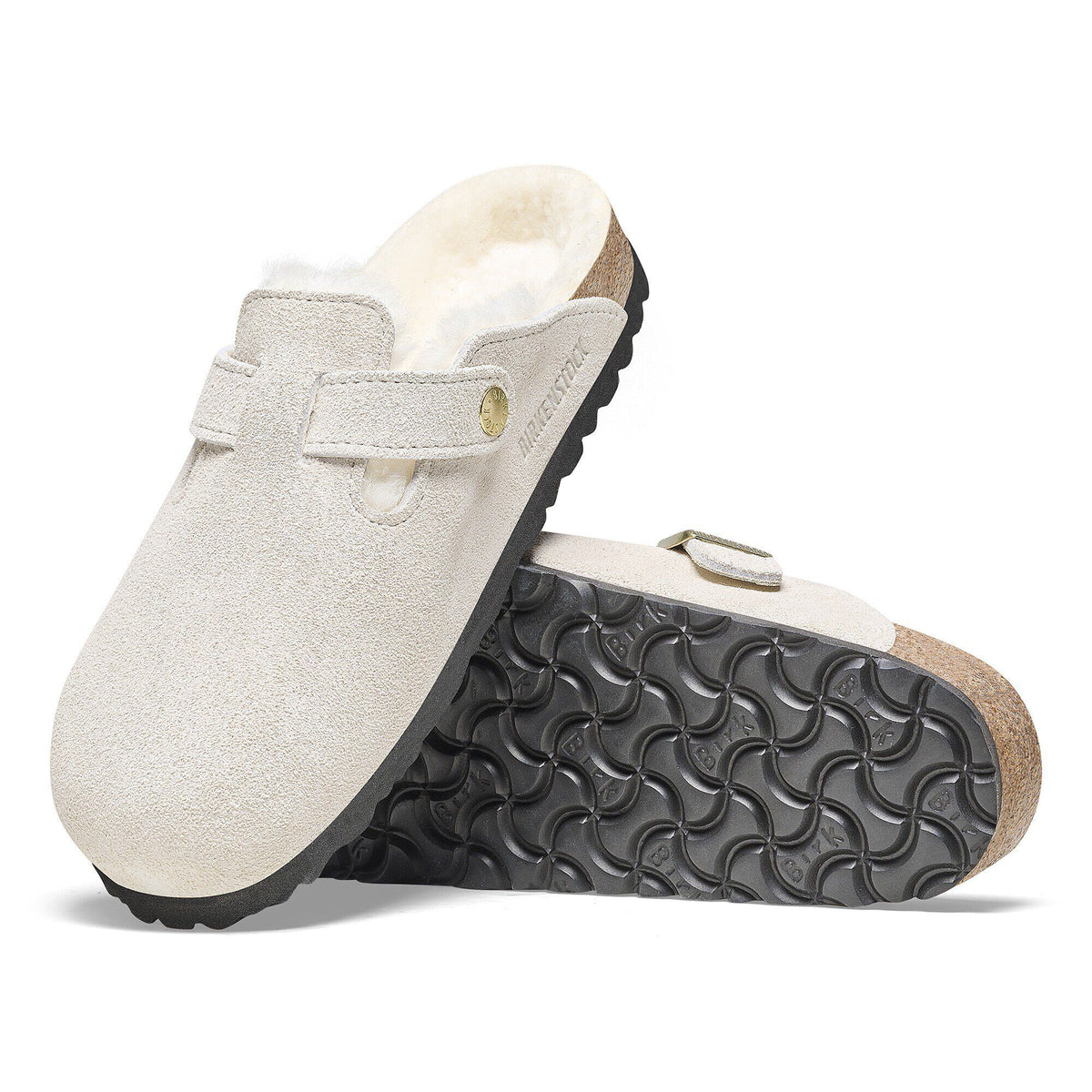 Boston Shearling Suede Leather in Color Antique White | Birkenstock