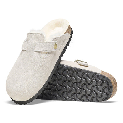 Boston Shearling Suede Leather in Color Antique White | Birkenstock