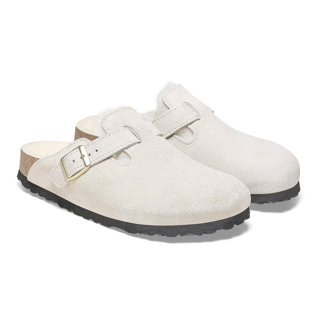 Boston Shearling Suede Leather in Color Antique White | Birkenstock