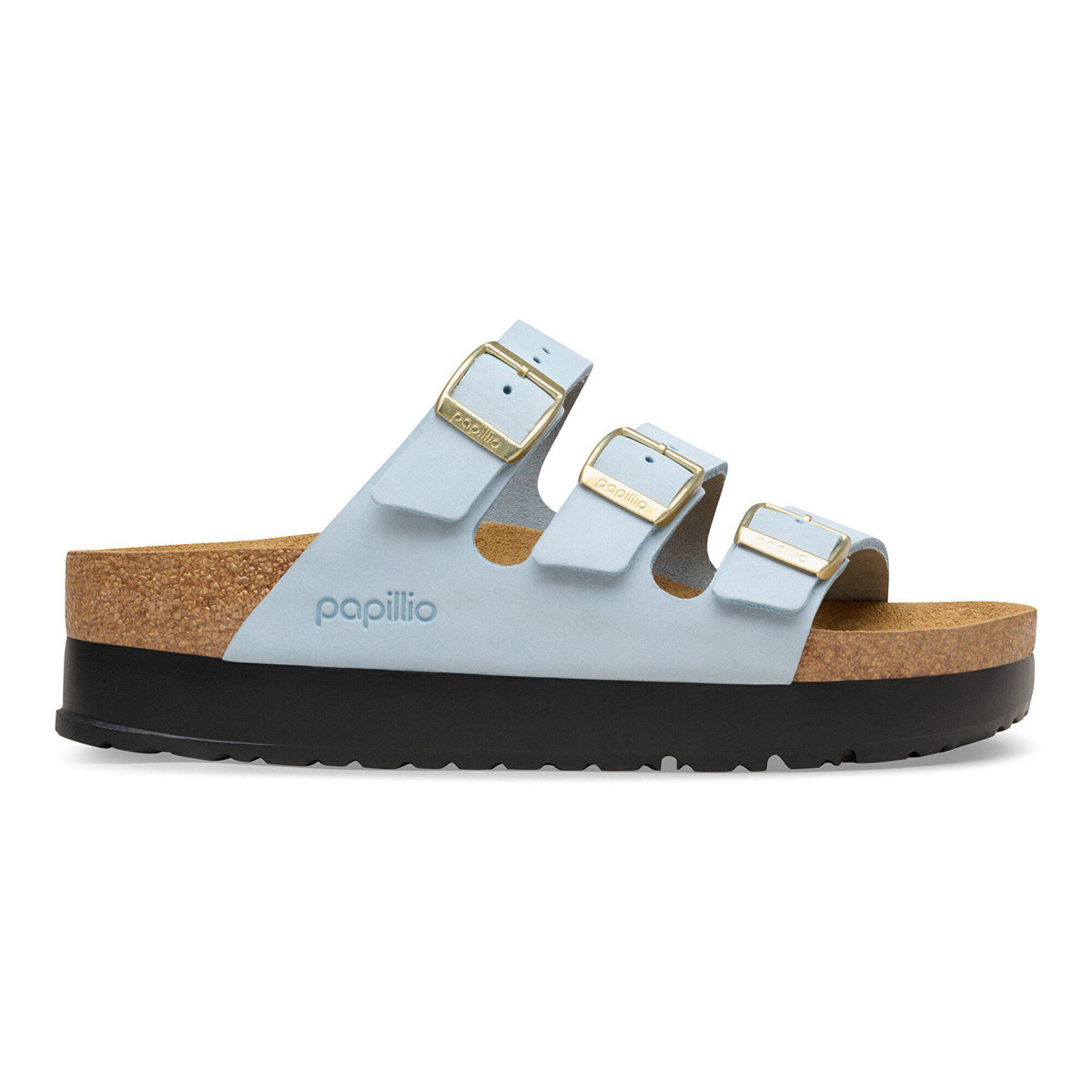 Florida Flex Platform Nubuck Leather in Color Baby Blue | Birkenstock