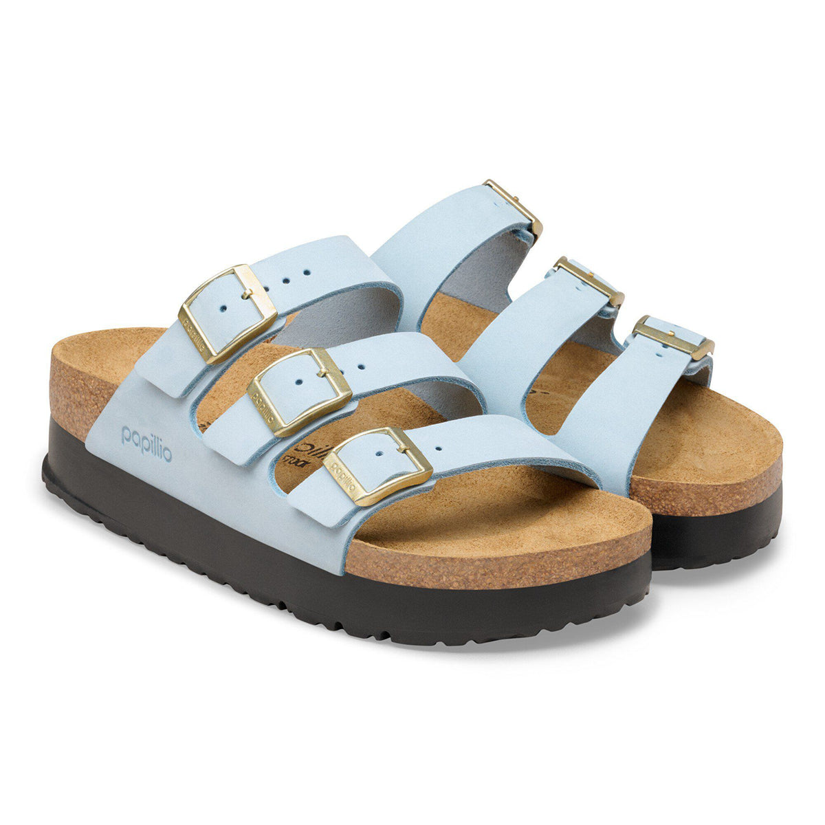 Florida Flex Platform Nubuck Leather in Color Baby Blue | Birkenstock