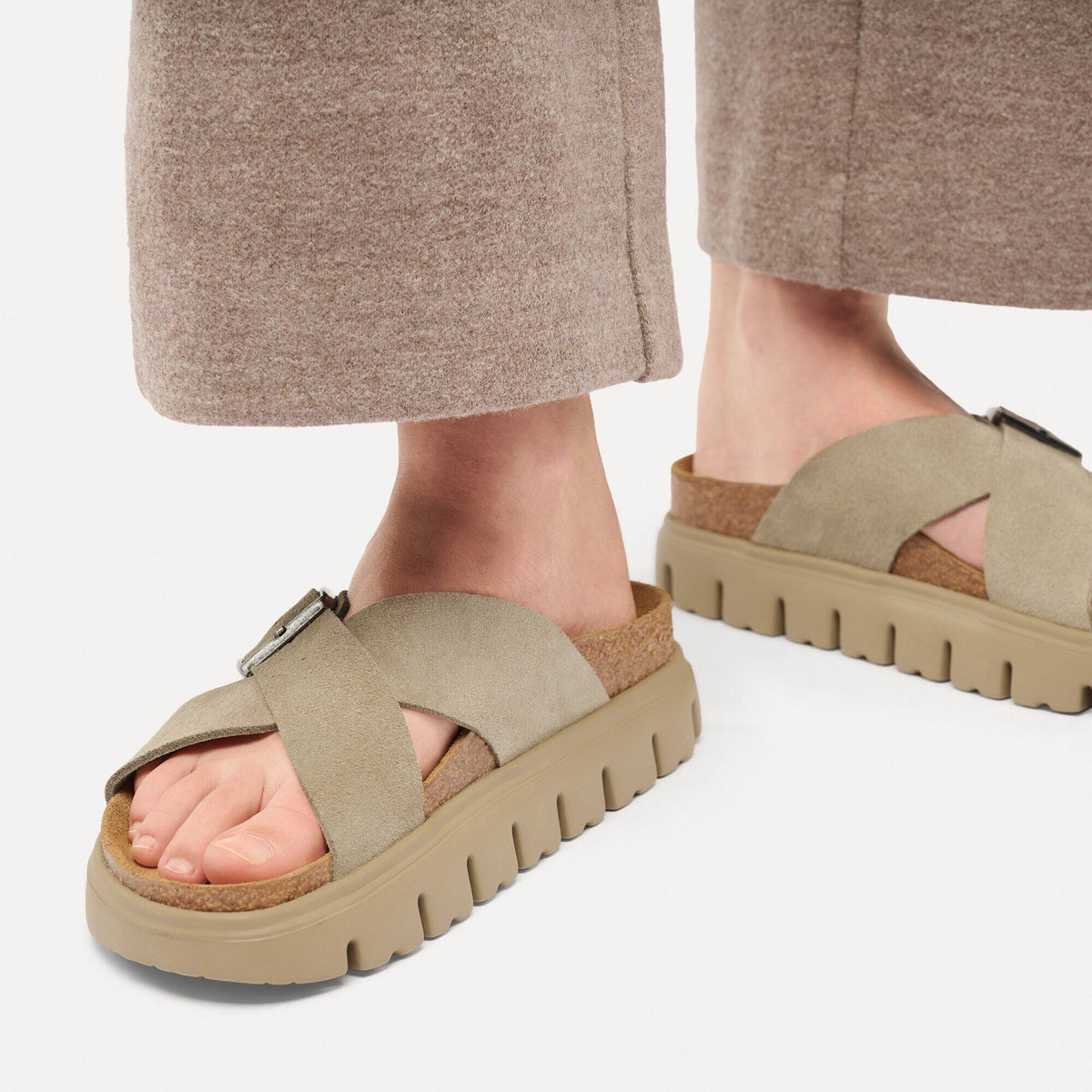 Siena  Chunky Suede Leather in Color Taupe | Birkenstock