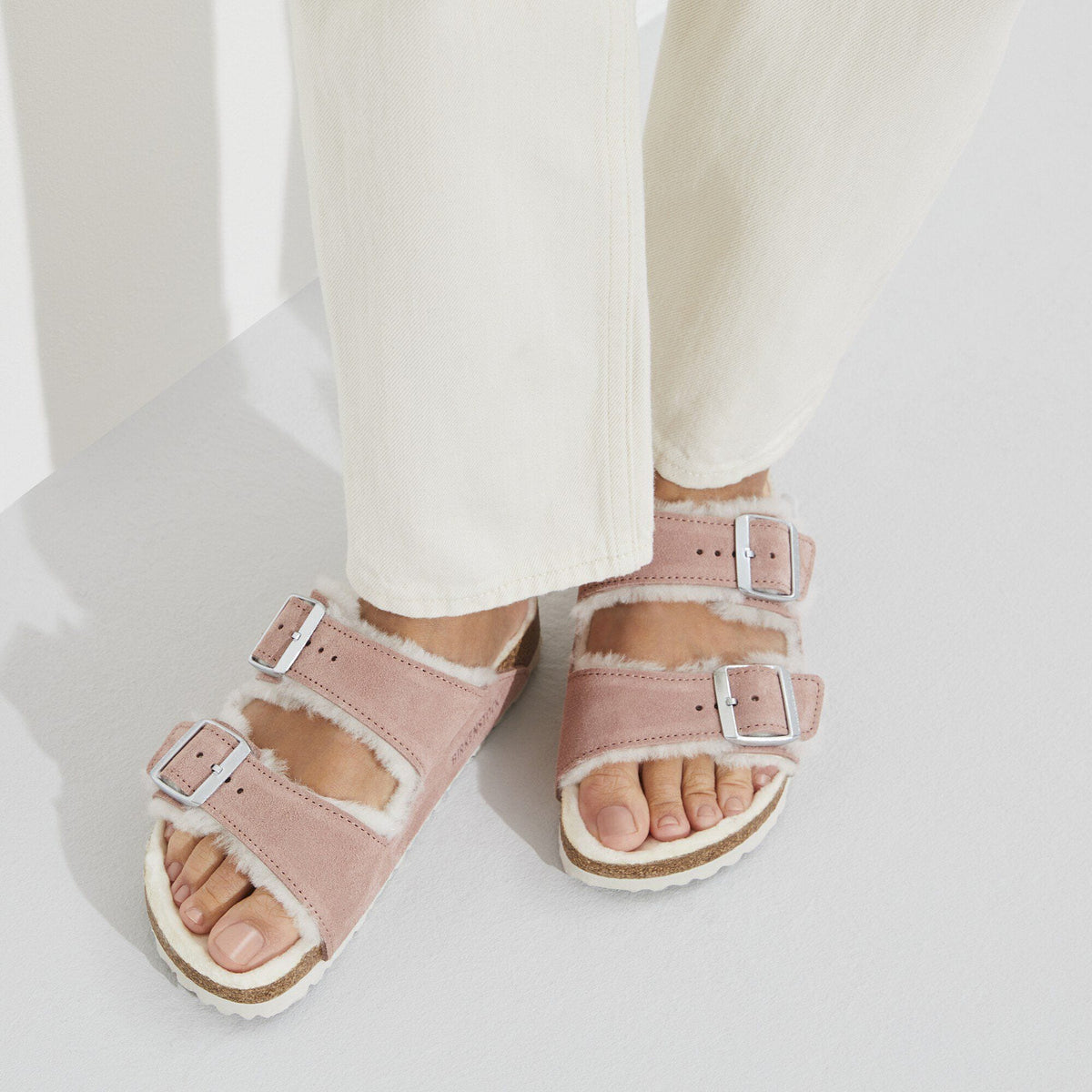 Arizona Shearling Suede Leather in Color Pink Clay | Birkenstock