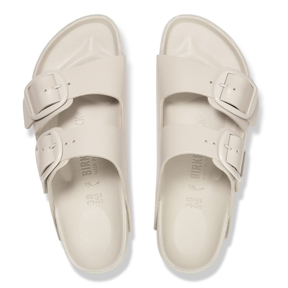Arizona Big Buckle Leather in Color New Dressy Oyster | Birkenstock