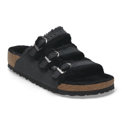 Florida Shearling Oiled Leather in Color Black | Birkenstock