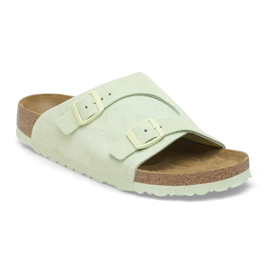 Zürich Suede Leather in Color Faded Lime | Birkenstock