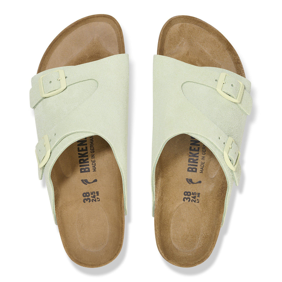 Zürich Suede Leather in Color Faded Lime | Birkenstock