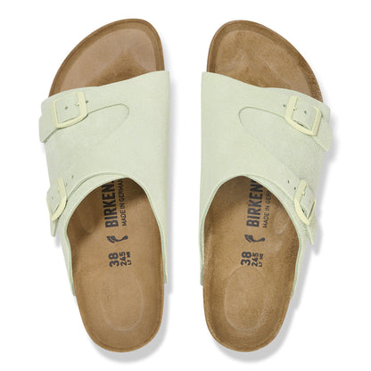 Zürich Suede Leather in Color Faded Lime | Birkenstock