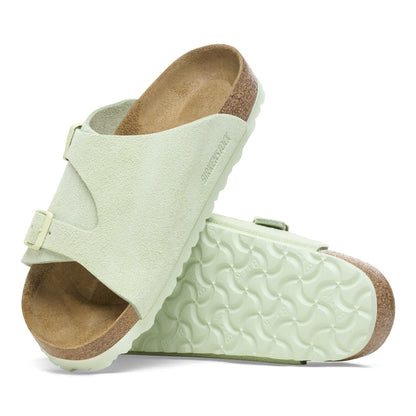 Zürich Suede Leather in Color Faded Lime | Birkenstock
