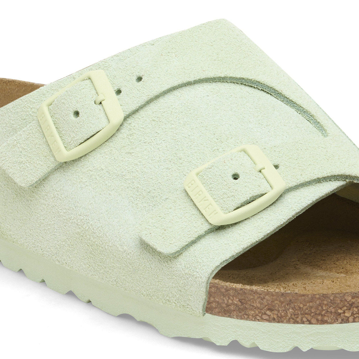 Zürich Suede Leather in Color Faded Lime | Birkenstock