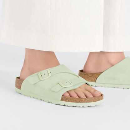 Zürich Suede Leather in Color Faded Lime | Birkenstock