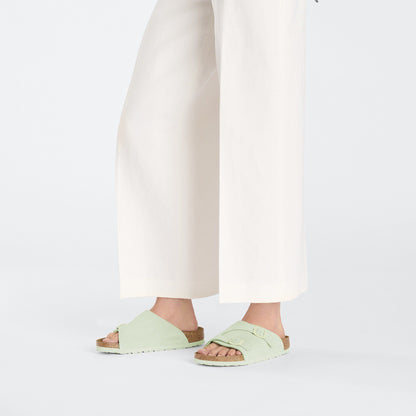 Zürich Suede Leather in Color Faded Lime | Birkenstock