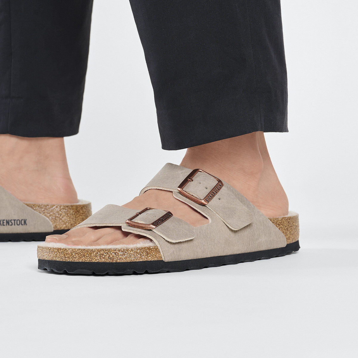 Arizona Shearling Synthetics in Color Desert Dust Gray Taupe | Birkenstock