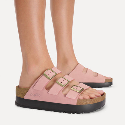 Florida Flex Platform Nubuck Leather in Color Pink Clay | Birkenstock