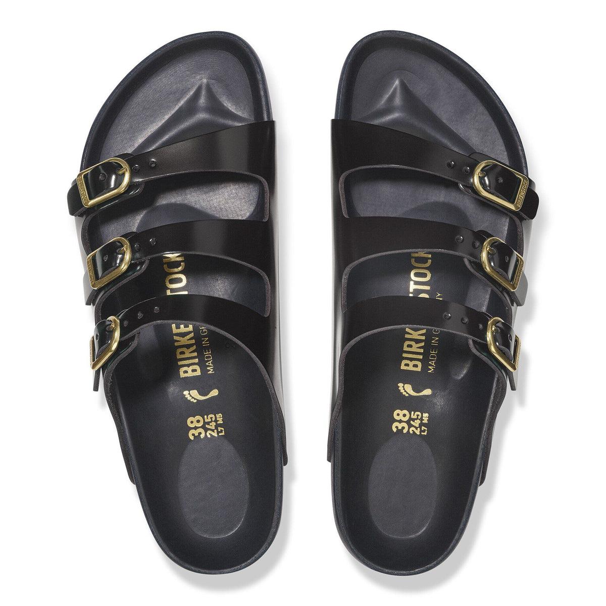 Florida Exquisite Natural Leather Patent in Color High Shine Black | Birkenstock