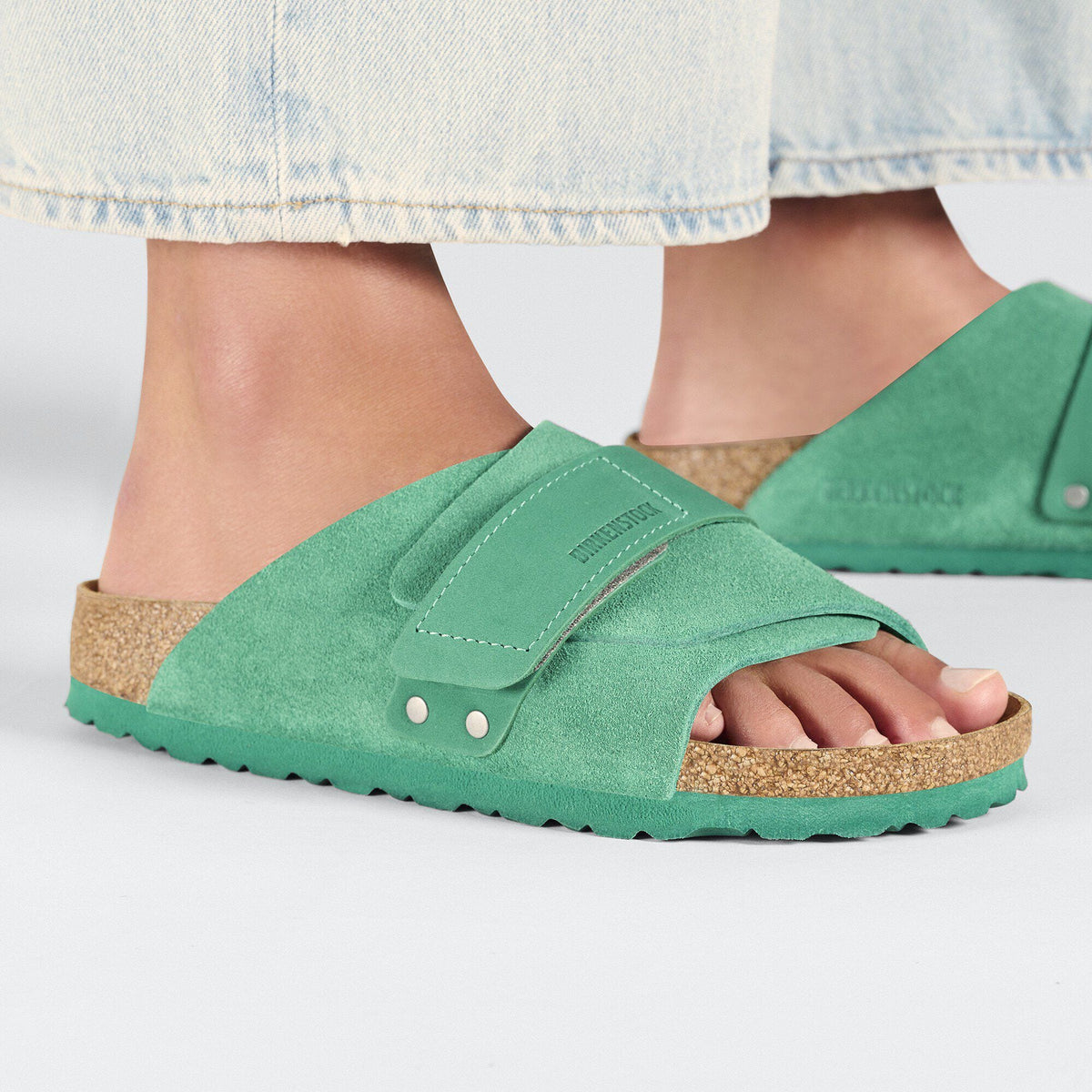 Kyoto Nubuck-Suede Leather in Color Digital Green | Birkenstock