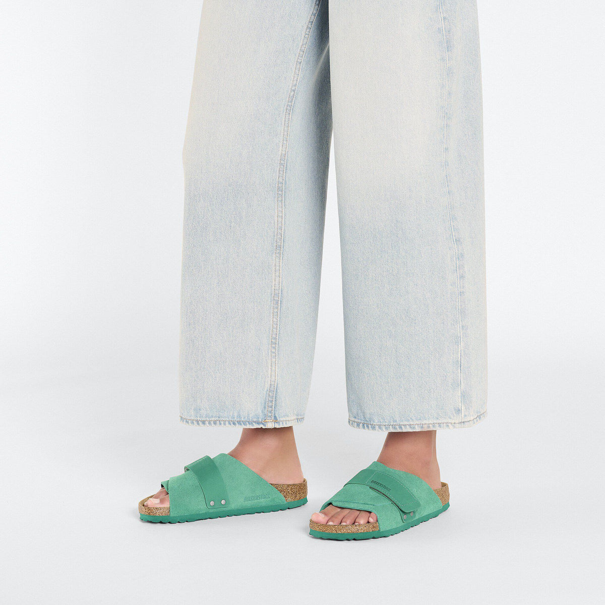 Kyoto Nubuck-Suede Leather in Color Digital Green | Birkenstock