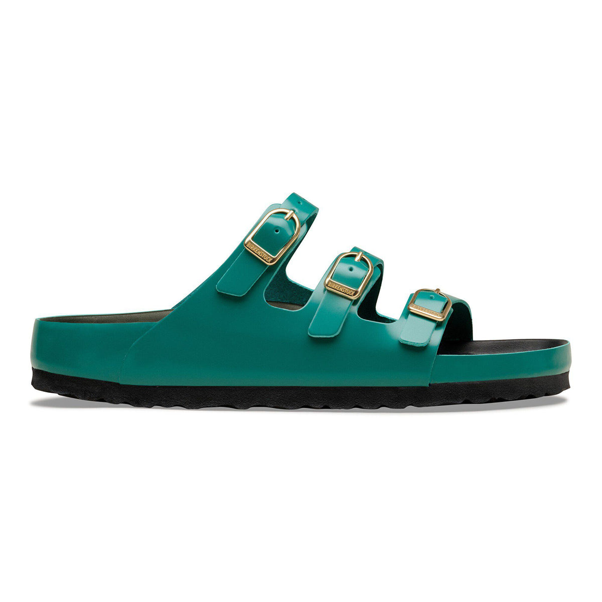 Florida Exquisite Natural Leather Patent in Color High-Shine Dark Teal/Black | Birkenstock