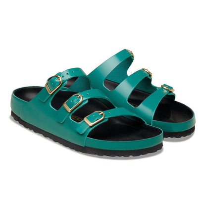 Florida Exquisite Natural Leather Patent in Color High-Shine Dark Teal/Black | Birkenstock