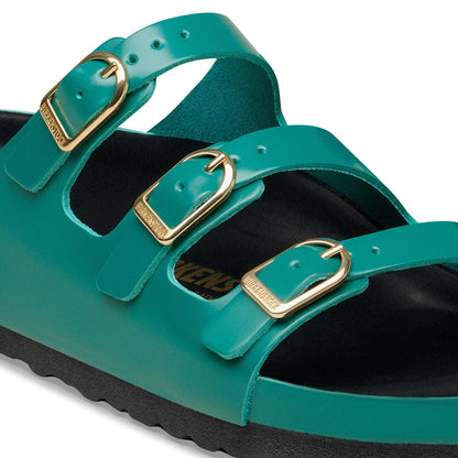 Florida Exquisite Natural Leather Patent in Color High-Shine Dark Teal/Black | Birkenstock