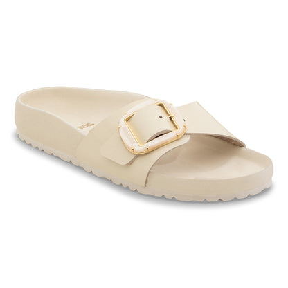 Madrid Big Buckle Pearl Natural Leather Patent in Color High Shine Ecru | Birkenstock
