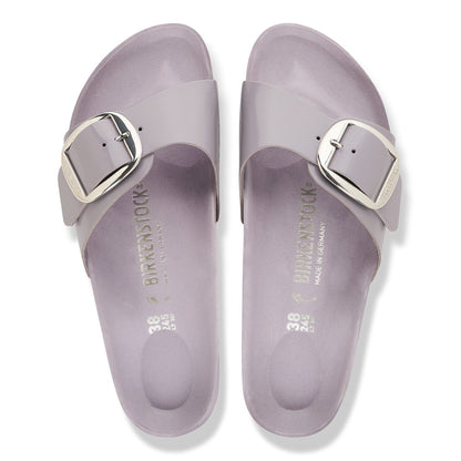 Madrid Big Buckle Natural Leather Patent in Color High-Shine Lavender Sky | Birkenstock
