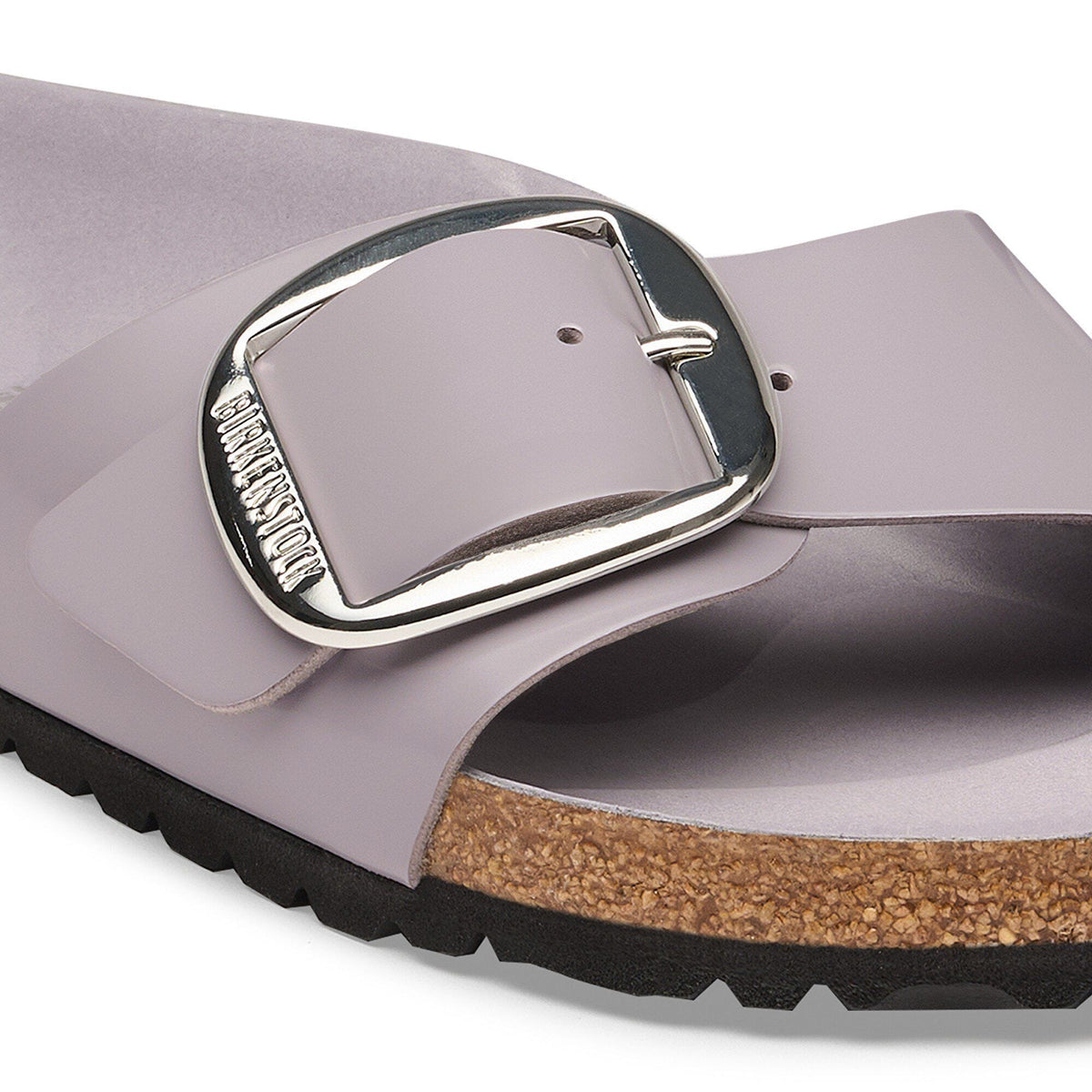 Madrid Big Buckle Natural Leather Patent in Color High-Shine Lavender Sky | Birkenstock