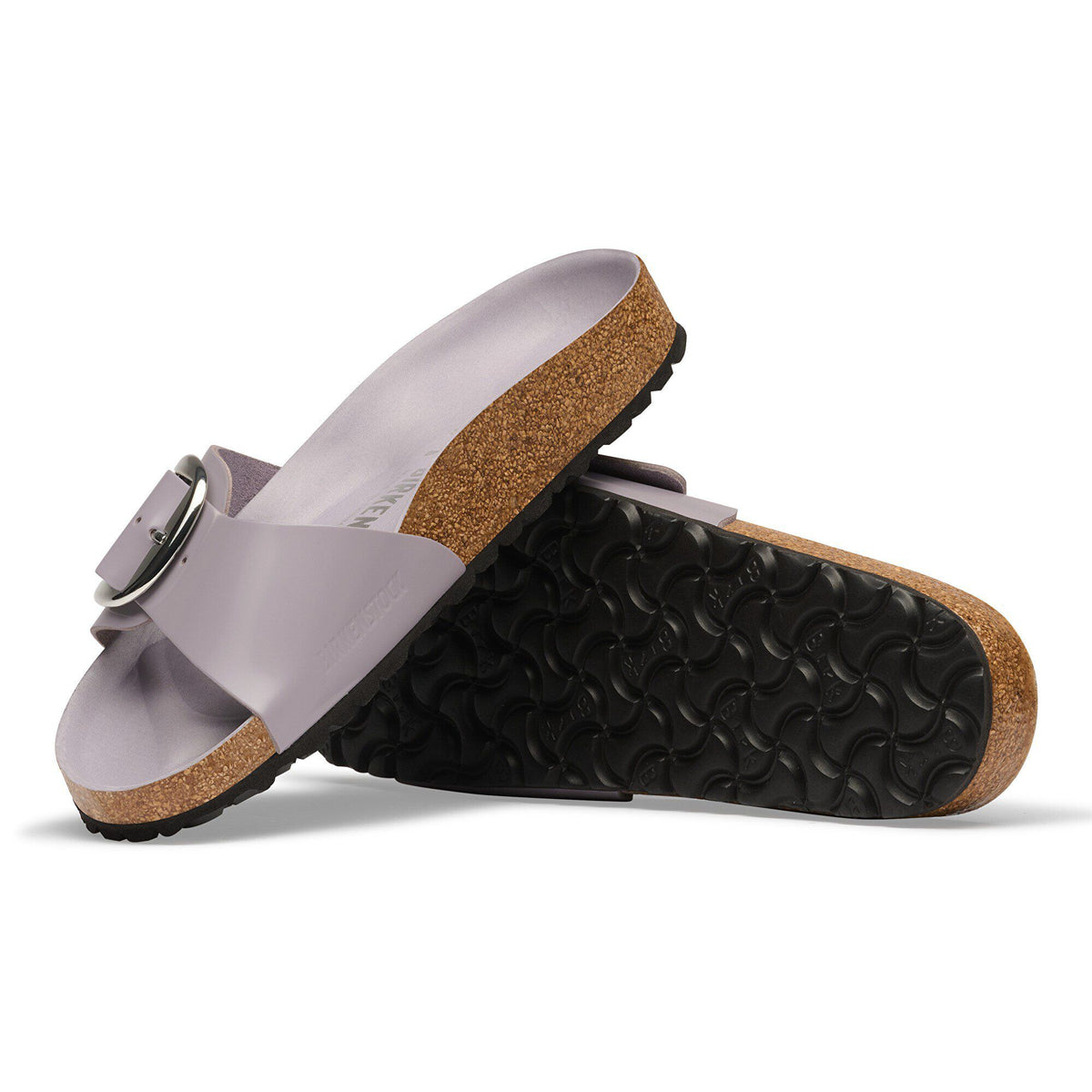 Madrid Big Buckle Natural Leather Patent in Color High-Shine Lavender Sky | Birkenstock