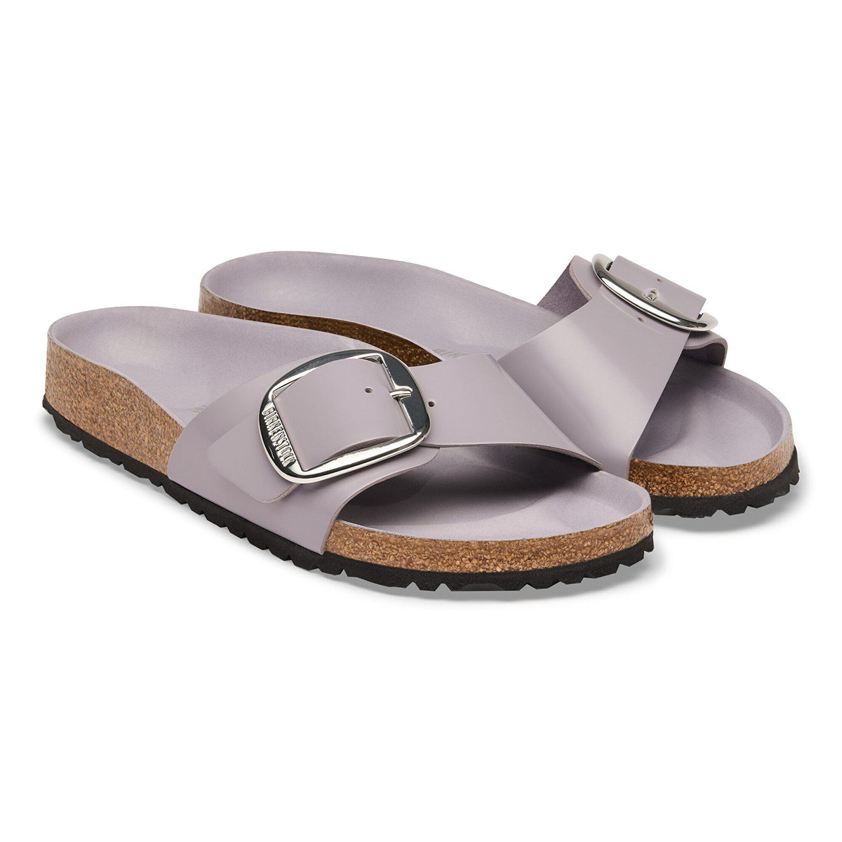 Madrid Big Buckle Natural Leather Patent in Color High-Shine Lavender Sky | Birkenstock