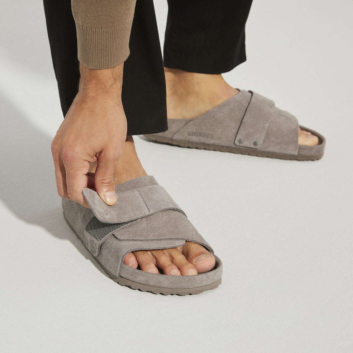 Kyoto Suede Leather in Color Gray Taupe | Birkenstock