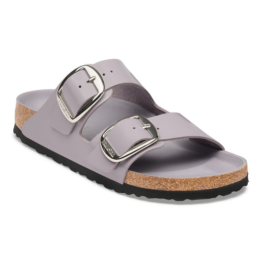 Arizona Big Buckle Natural Leather Patent in Color High-Shine Lavender Sky | Birkenstock