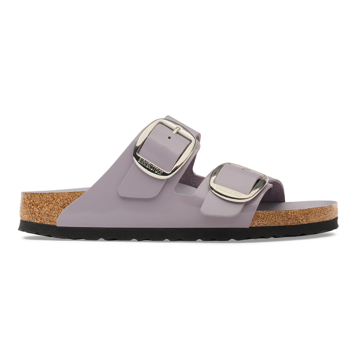 Arizona Big Buckle Natural Leather Patent in Color High-Shine Lavender Sky | Birkenstock