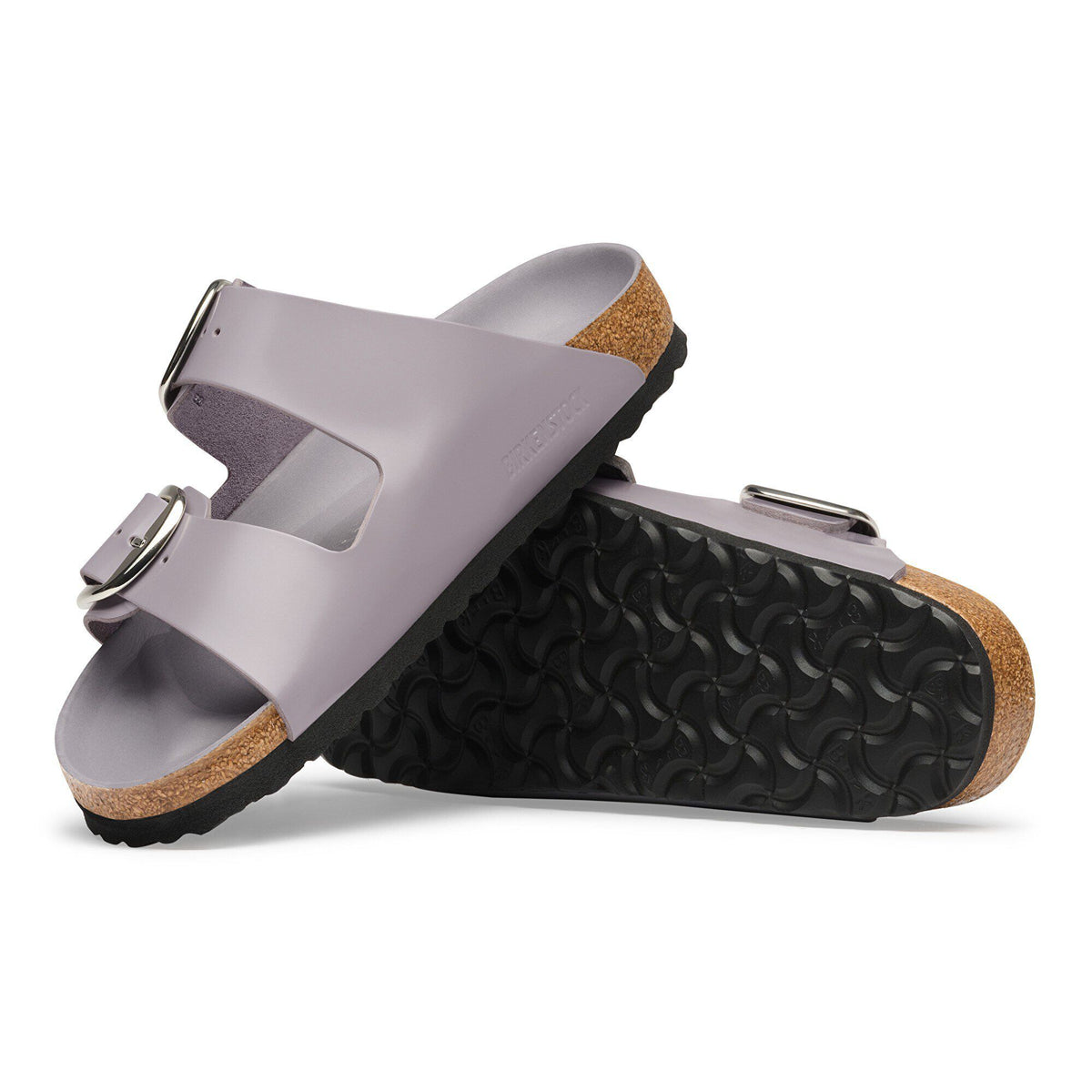 Arizona Big Buckle Natural Leather Patent in Color High-Shine Lavender Sky | Birkenstock
